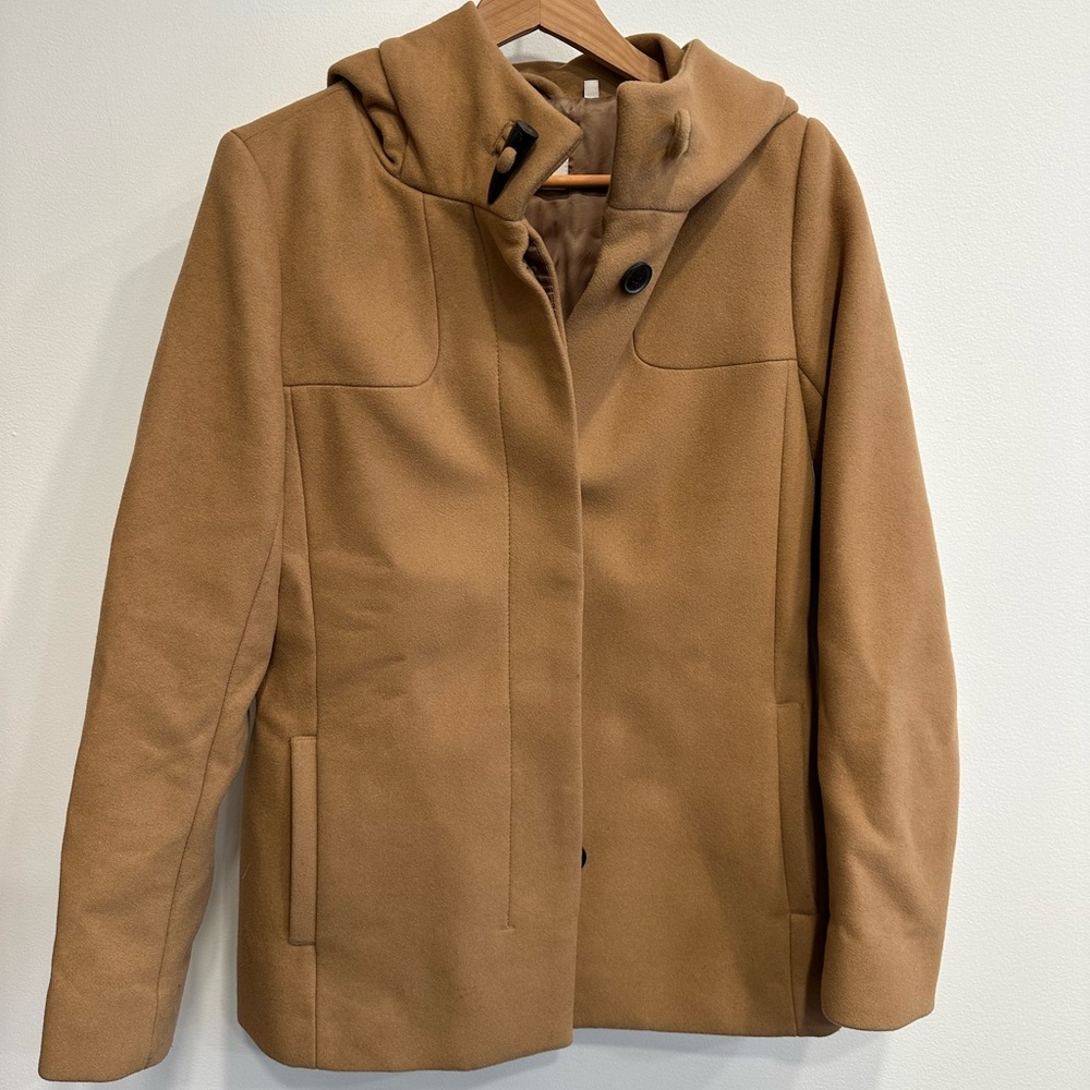 Babaton wool short coat with hood